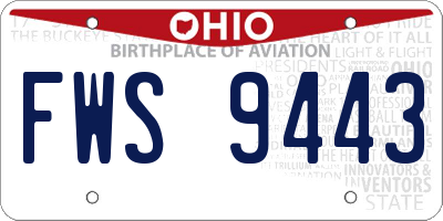 OH license plate FWS9443