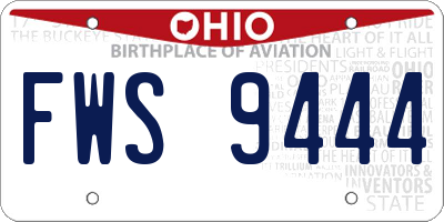 OH license plate FWS9444