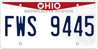 OH license plate FWS9445