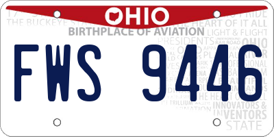 OH license plate FWS9446