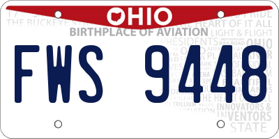 OH license plate FWS9448