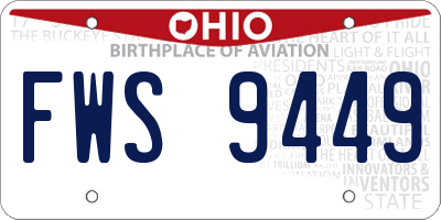 OH license plate FWS9449