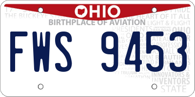 OH license plate FWS9453