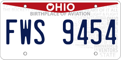 OH license plate FWS9454