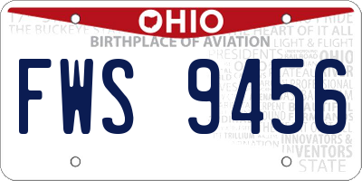 OH license plate FWS9456