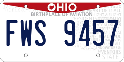 OH license plate FWS9457