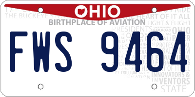 OH license plate FWS9464