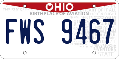 OH license plate FWS9467