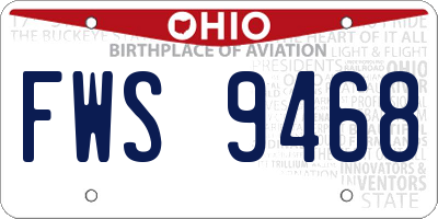 OH license plate FWS9468