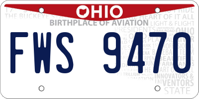 OH license plate FWS9470