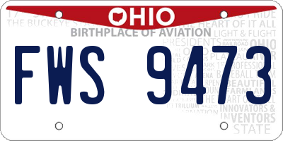 OH license plate FWS9473