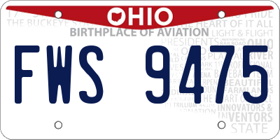 OH license plate FWS9475