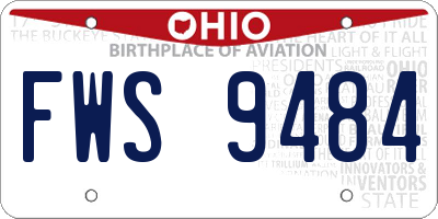 OH license plate FWS9484