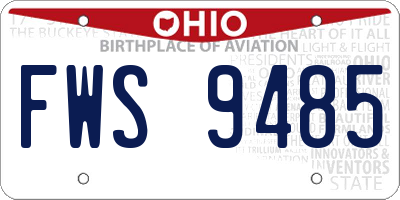 OH license plate FWS9485