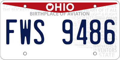 OH license plate FWS9486