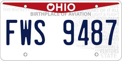 OH license plate FWS9487