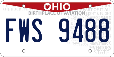 OH license plate FWS9488