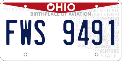 OH license plate FWS9491