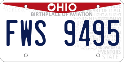 OH license plate FWS9495