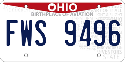 OH license plate FWS9496