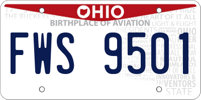 OH license plate FWS9501