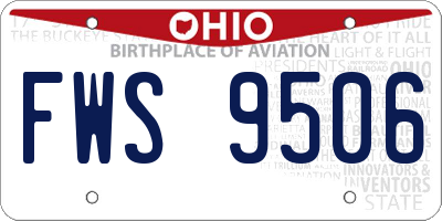 OH license plate FWS9506