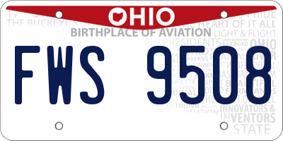 OH license plate FWS9508