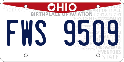 OH license plate FWS9509