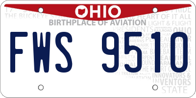 OH license plate FWS9510