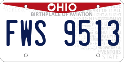 OH license plate FWS9513