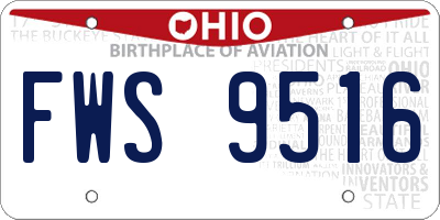 OH license plate FWS9516