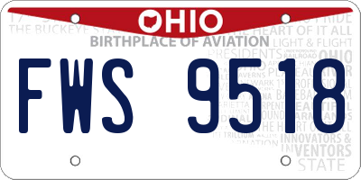 OH license plate FWS9518