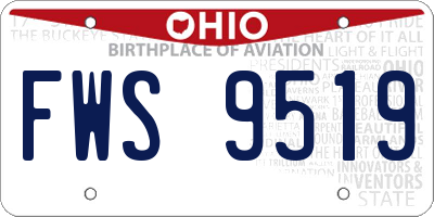 OH license plate FWS9519