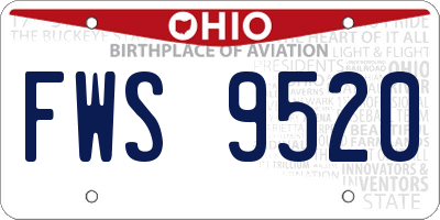 OH license plate FWS9520