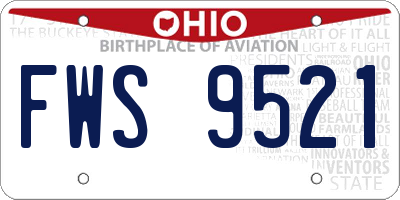 OH license plate FWS9521