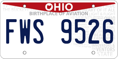 OH license plate FWS9526