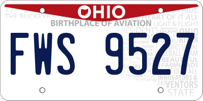 OH license plate FWS9527