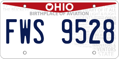 OH license plate FWS9528