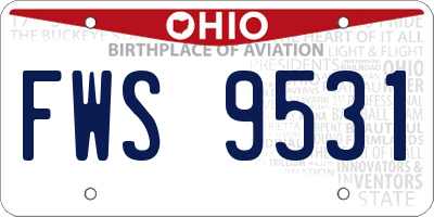 OH license plate FWS9531