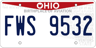 OH license plate FWS9532