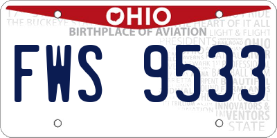 OH license plate FWS9533