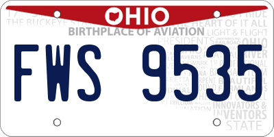 OH license plate FWS9535