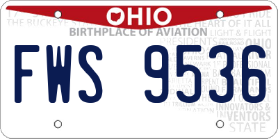 OH license plate FWS9536