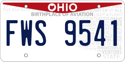 OH license plate FWS9541