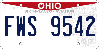 OH license plate FWS9542