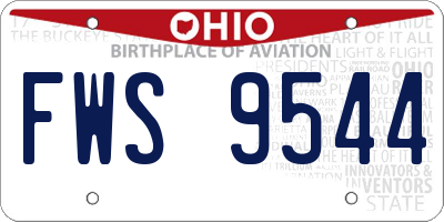 OH license plate FWS9544