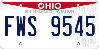 OH license plate FWS9545