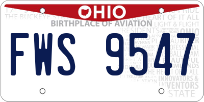 OH license plate FWS9547