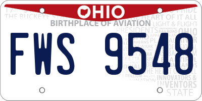 OH license plate FWS9548