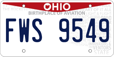 OH license plate FWS9549